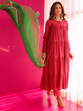Aahana Hot Pink Hand Sequins Work Anarkali Suit Set