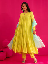 Raahi Green Hand Embroidered Anarkali Suit Set