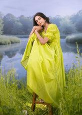 Asheera Green Mul Cotton Maxi Dress