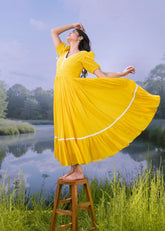 Golden Hour Mul Cotton Gown Dress