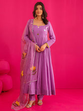 Nitara Cotton Handpainted Mirror Work Anarkali Suit Set