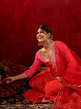 Gulabi Chaandni Mirror Work Ombre Suit Set