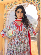 Myra Hand Block Cotton Anarkali Suit Set