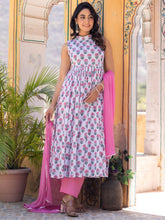 Chakori Hand Block Cotton Anarkali Suit Set