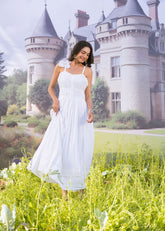 Asheera White Mul Cotton Midi Dress