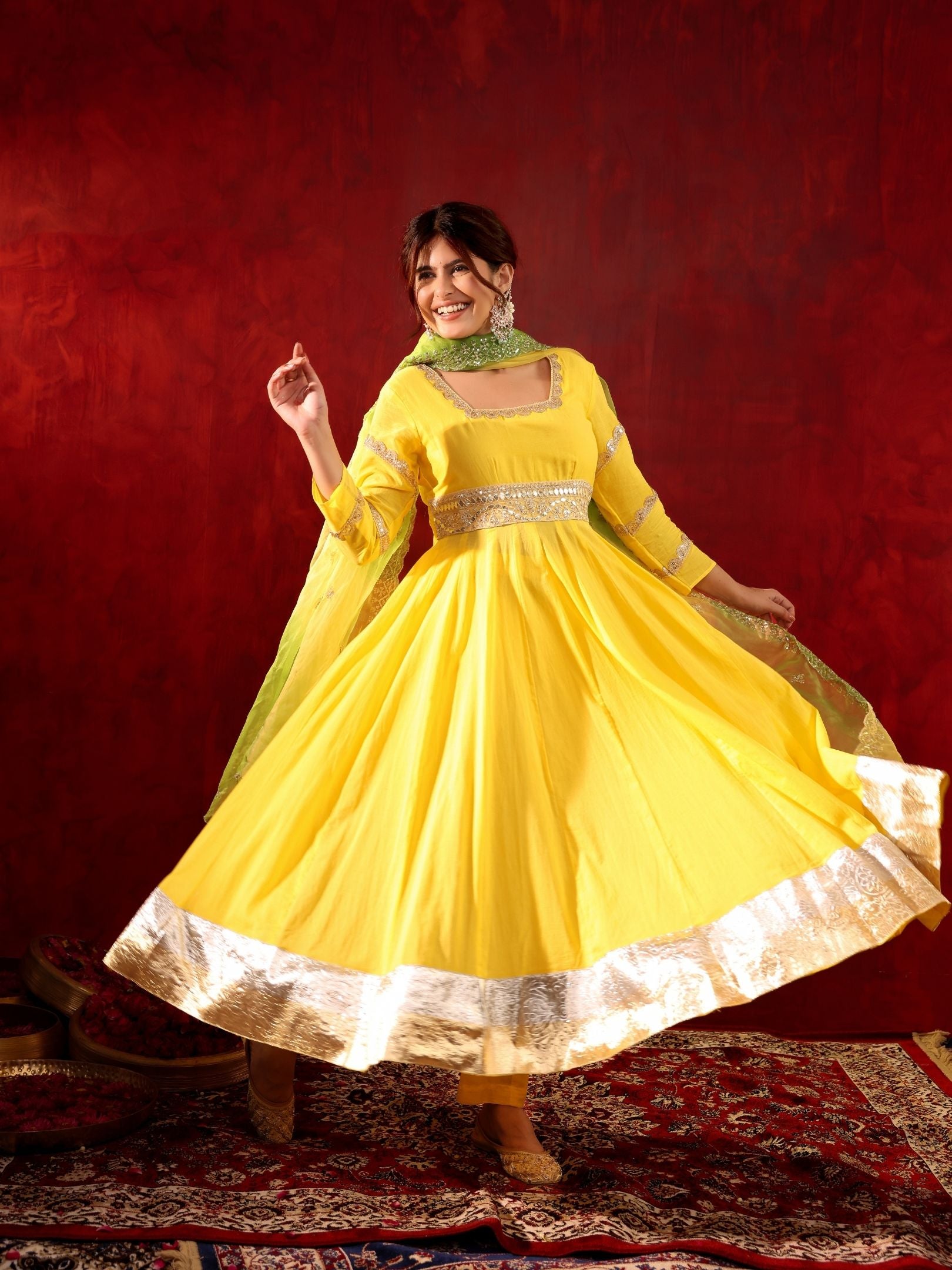 Kanak Noor Cotton Anarkali Suit Set XL Kanak Noor Cotton Anarkali Suit Set XL