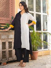 Asheera Black ColorBlock Kurta Co Ord Set
