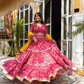 Ruhaniyat Chanderi Floral Lehnga Set