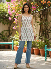 White Pure Cotton Hand Block Kurti