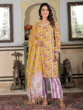 Asheera Yellow Floral Handblock Suit Set
