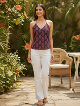 Purple Pure Cotton Hand Block Printed Top