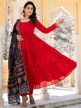 Namya Red Mul Cotton Anarkali Suit Set