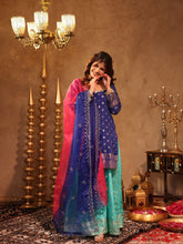 Shivanya Blue Silk Sharara Set
