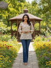 White Hand block Print Kurti