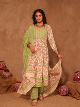 Gulbahar Hand Block Print Cotton Anarkali Set