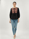 Black Cotton Ajrak Top