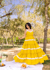 Asheera Golden Glow Mul Cotton Maxi Dress