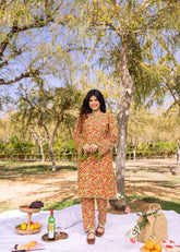 Asheera Verdant Bloom Handblock Kurta Co-Ord Set