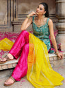 Teal Heavy Embroidered Farsi Suit Set