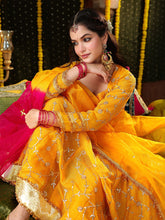 Yellow Embroidered Anarkali Suit Set