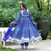 Asheera Blue Ombre Bandhani Suit Set