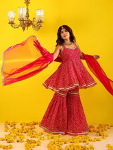 Pink Bandhani Gota Work Sharara Set