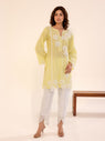 Lemon Yellow Embroidered Cotton Kurta Set