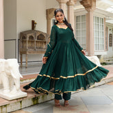 Yashica Green Georgette Anarkali Suit Set by Asheera