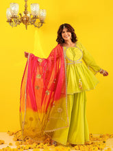 Green Mul Cotton Sharara Set