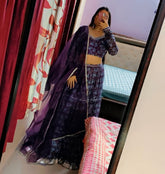 Jannat Lilac Georgette Floral Lehnga Set