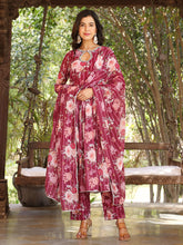 Asheera Purple Floral Georgette Anarkali Suit Set