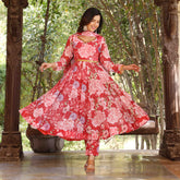 Asheera Coral floral Anarkali suit Set