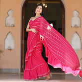 Asheera Gulabi Georgette Gota Work Pre Drape 1 min ruffle Saree