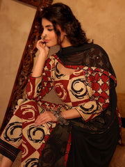 Abstract Print Cotton Kurta Set