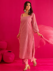 Mishika Georgette Embroidered Straight Suit Set