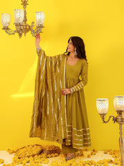 Rubal Green Gota Work Anarkali Suit Set