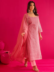 Mishika Georgette Embroidered Straight Suit Set