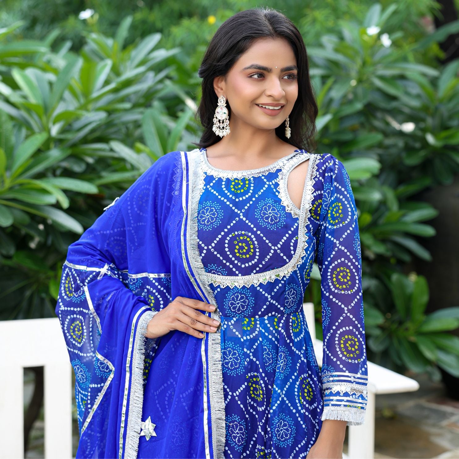 Asheera Blue Ombre Bandhani Suit Set