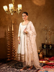 Noor-e-Safed Silk Anarkali Suit Set