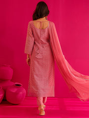 Mishika Georgette Embroidered Straight Suit Set