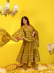 Rubal Green Gota Work Anarkali Suit Set