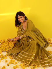 Rubal Green Gota Work Anarkali Suit Set