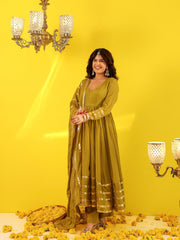 Rubal Green Gota Work Anarkali Suit Set