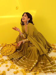 Rubal Green Gota Work Anarkali Suit Set