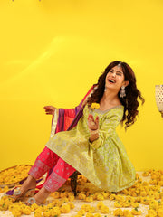 Ira Green Chanderi Suit Set