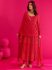 Suhana Hot Pink Anarkali Suit Set