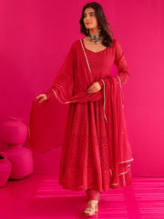 Suhana Hot Pink Anarkali Suit Set