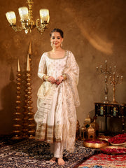 Noor-e-Safed Silk Anarkali Suit Set