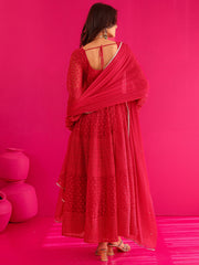Suhana Hot Pink Anarkali Suit Set