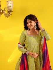 Ira Green Chanderi Suit Set
